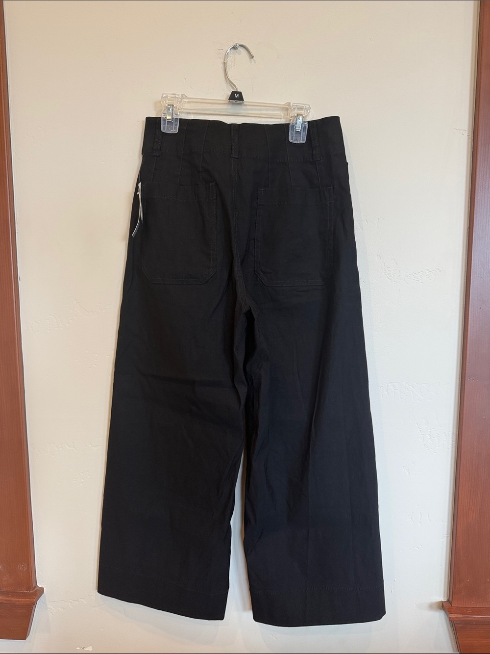 Maeve The Colette Wide Leg Cropped Linen Blend Pants in Black size 28P NWT - Picture 5 of 8